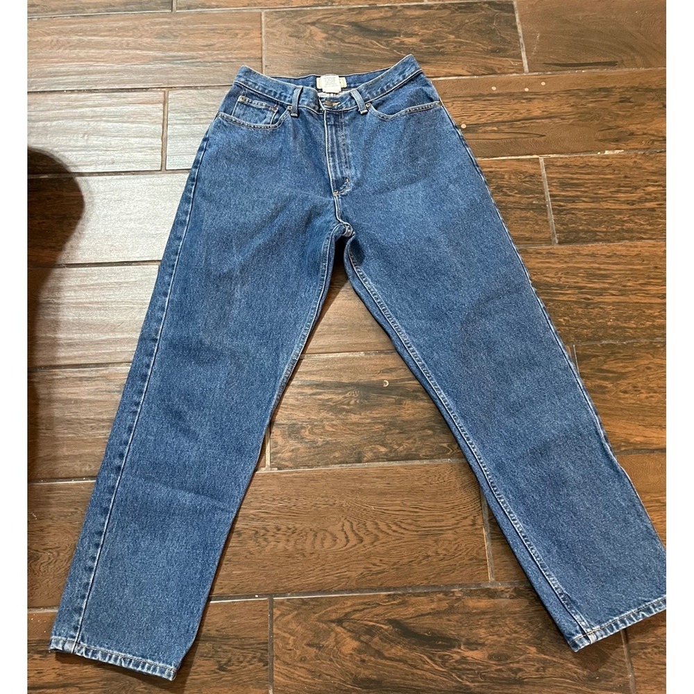 LL Bean Womens Original Fit Relaxed Straight Leg Jeans Med Wash 10 Reg LW000680A
